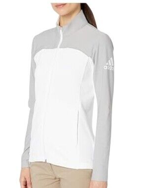 Adidas Women's Go-To Adapt Full Zip Golf Jacket white and gray Size Medium